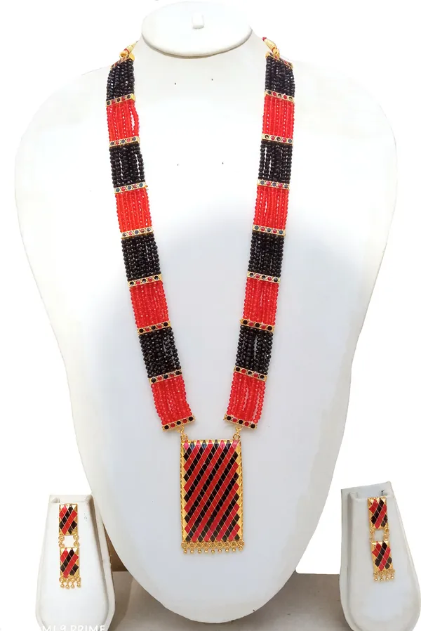 Assamese_Traditional_Red_Black_Biscuit_Jewellery_Set_For_Women